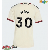 Camiseta Manchester United Benjamin Sesko #30 Tercera Equipación para mujer 2026-27 manga corta